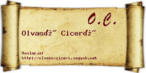 Olvasó Ciceró névjegykártya
